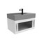 Castello Usa Amazon 30-inch White Right Vanity Set with Gray Top and Black Handles CB-MC-30W-BL-2056R-GR - alternate 8